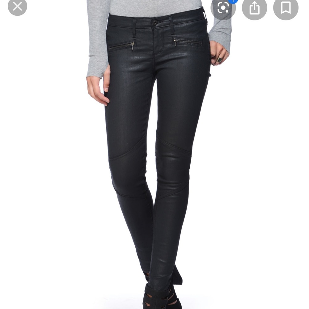 AG Coated Moto Jeans